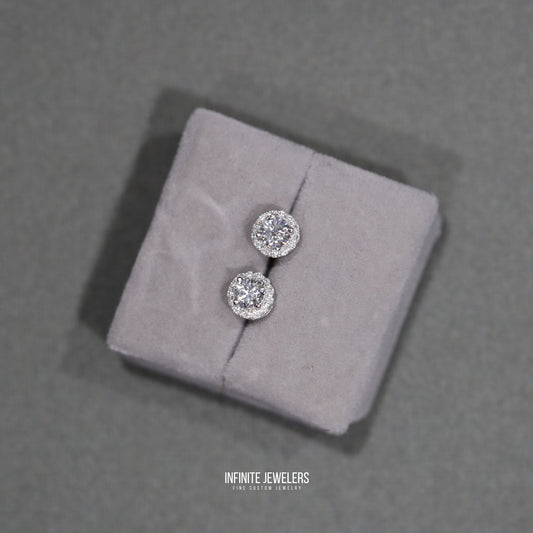 VVS 5mm Moissanite Halo Solitaire 925 silver Earrings