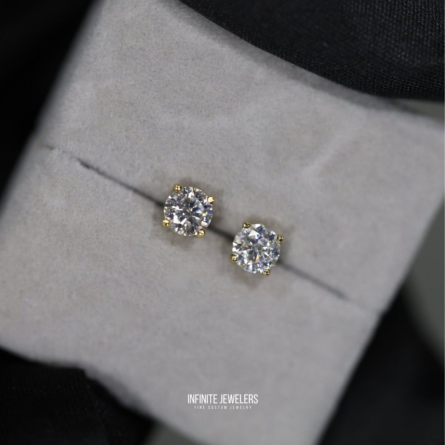 Moissanite Solitaire Stud Earrings (3mm–8mm) Solid .925 Sterling Silver | Unisex