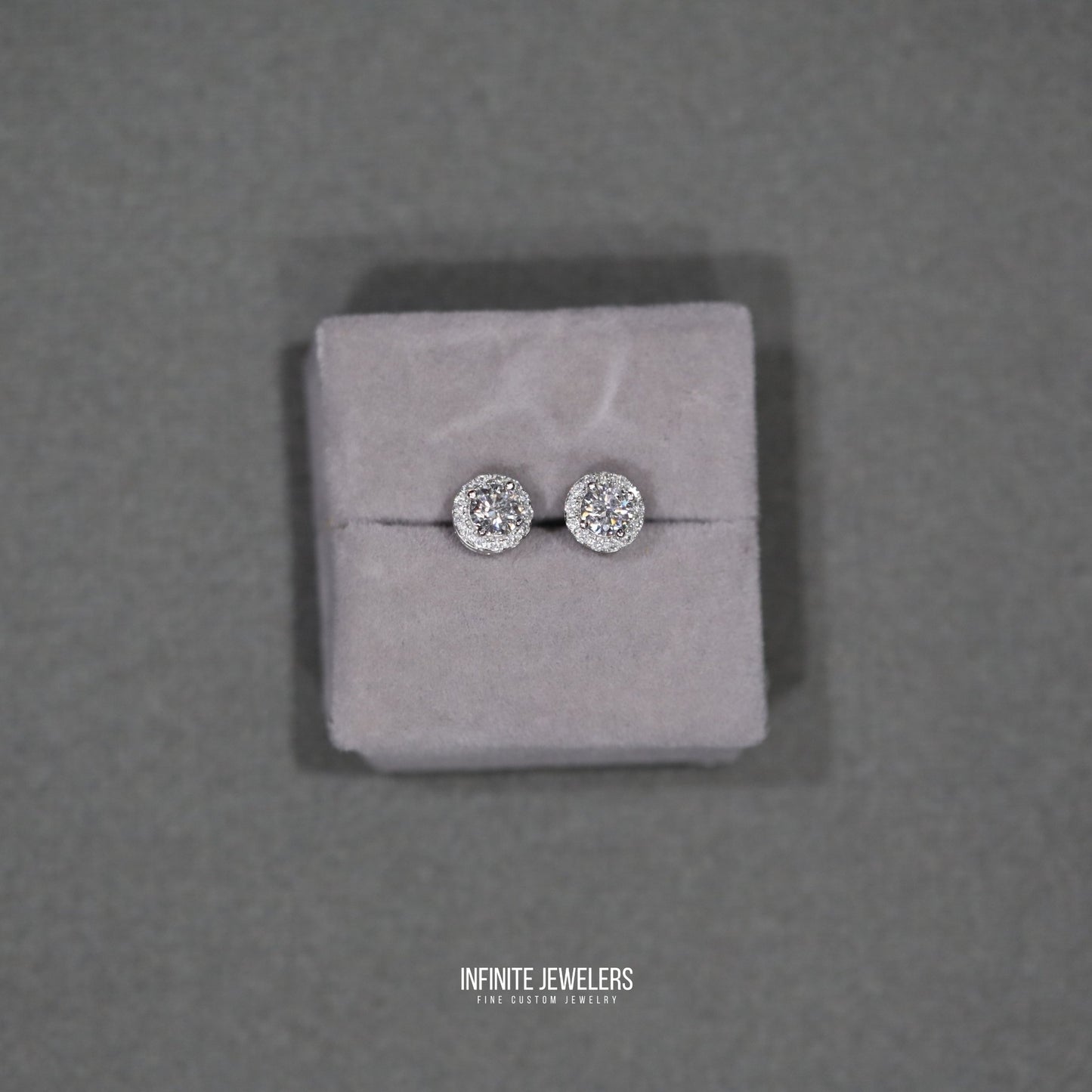 VVS 5mm Moissanite Halo Solitaire 925 silver Earrings