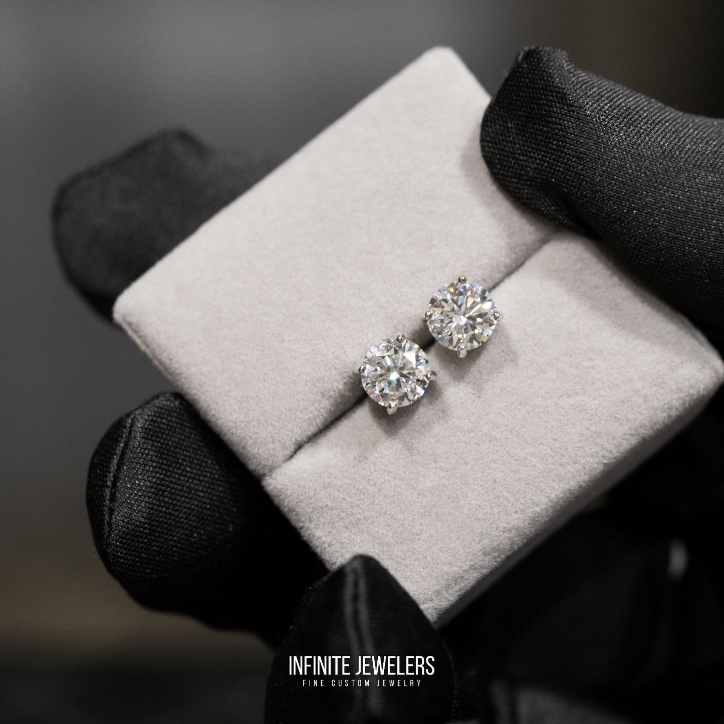 6.5MM MOISSANITE SOLITAIRE STERLING SILVER EARRINGS