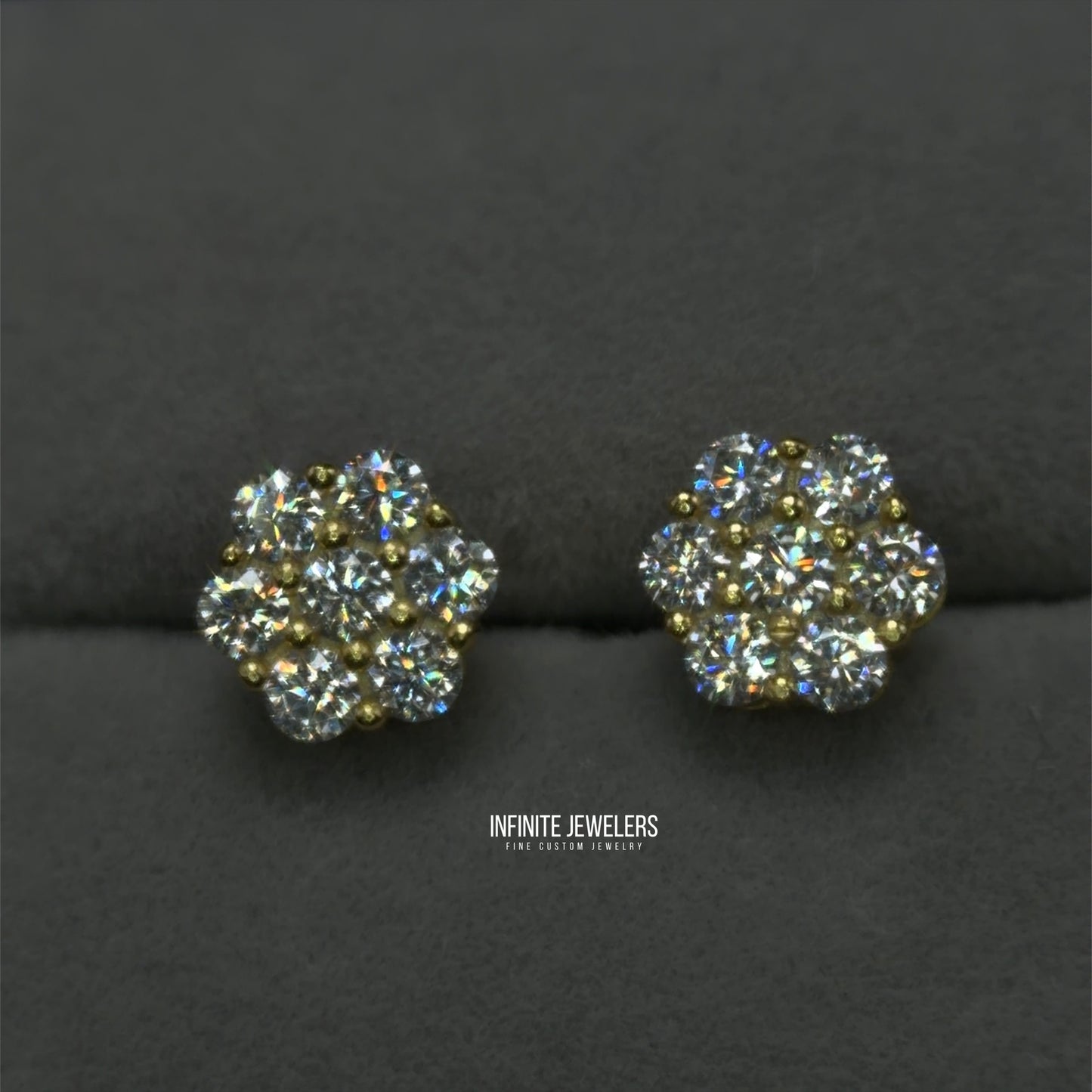 Moissanite Flower Cluster Earrings (5.6mm–9mm) 925 Sterling Silver | Unisex