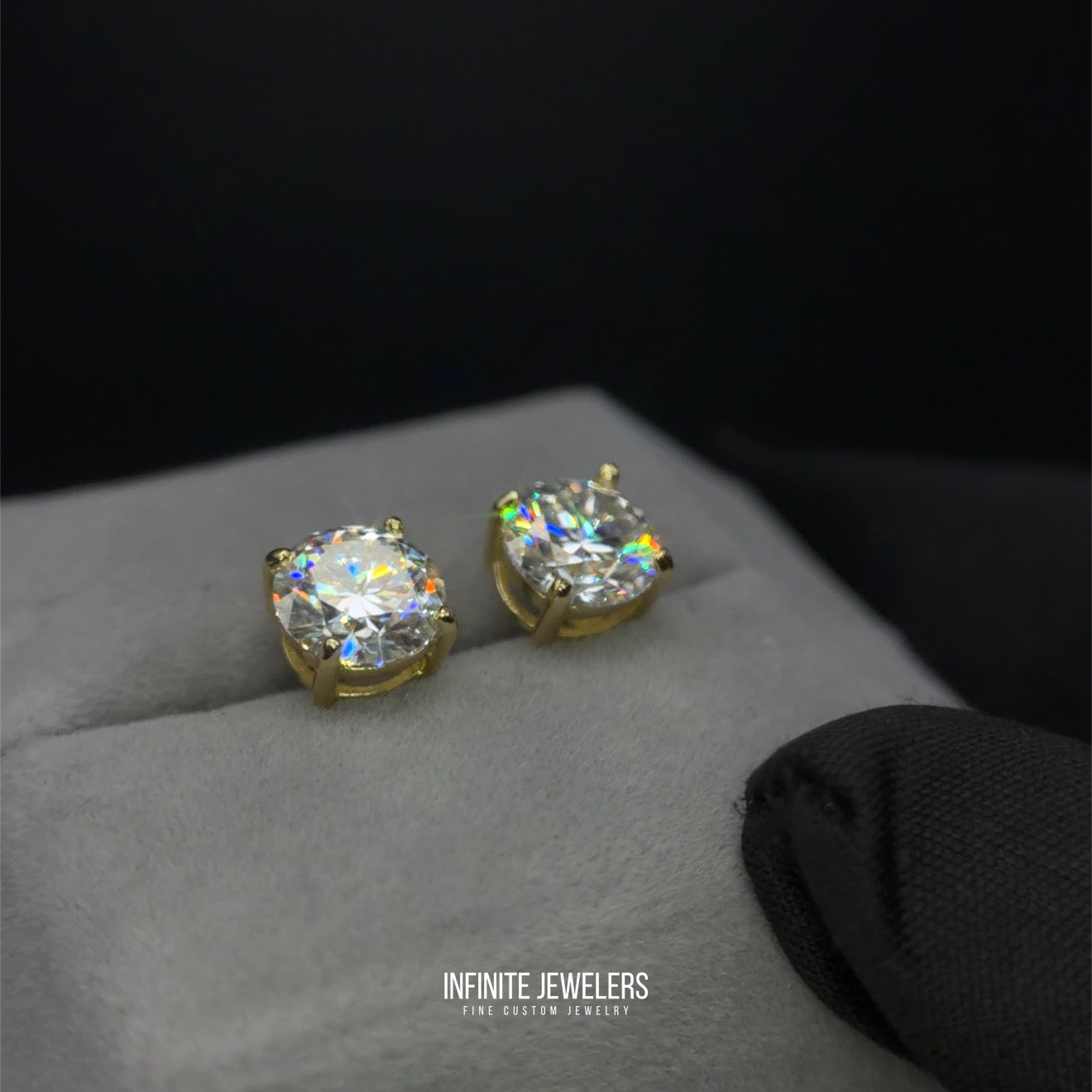 Moissanite Solitaire Stud Earrings (3mm–8mm) Solid .925 Sterling Silver | Unisex