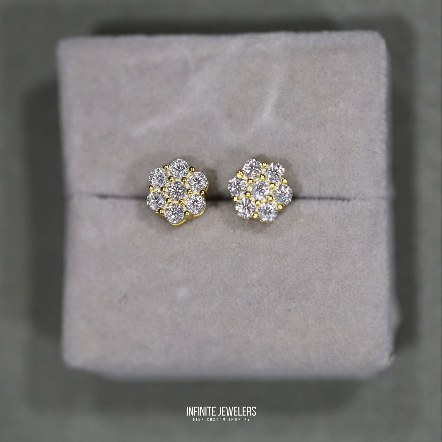 Moissanite Flower Cluster Earrings (5.6mm–9mm) 925 Sterling Silver | Unisex