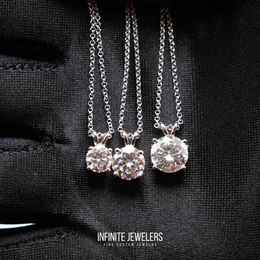 Moissanite Solitaire Pendant Necklace - Infinite Jewelers